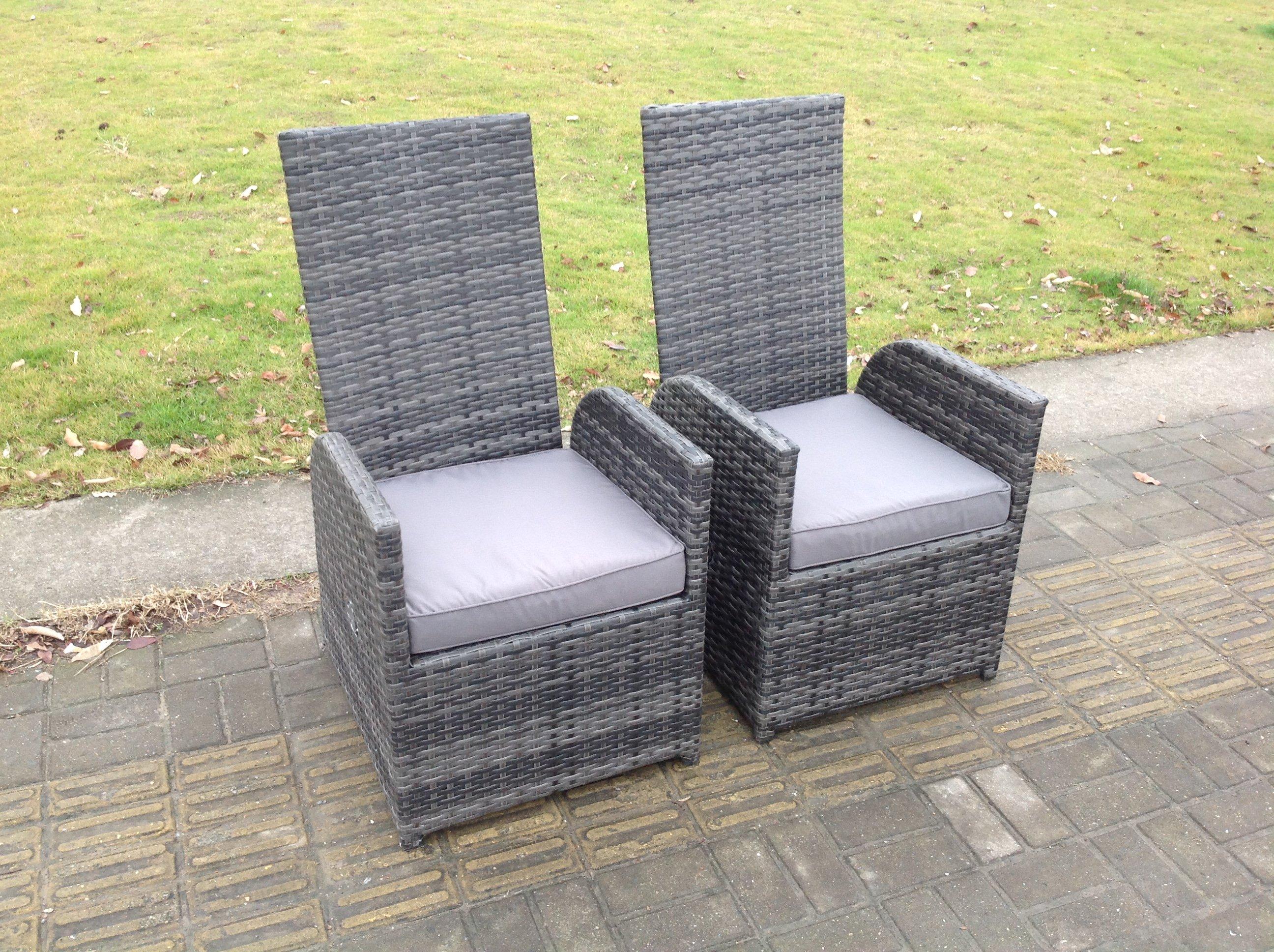 Outdoor Wicker Rattan Garden Furniture Reclining  Chairs 2 PC